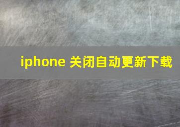 iphone 关闭自动更新下载